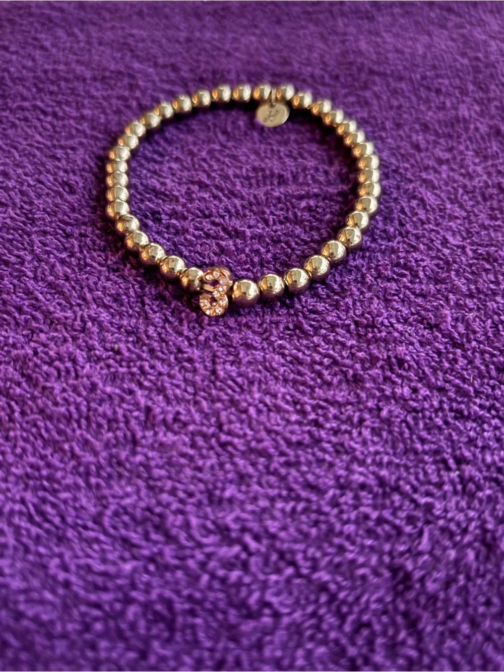 Soul Stacks Gold Bead Bracelet with #3 Accent - Picture 1 of 2